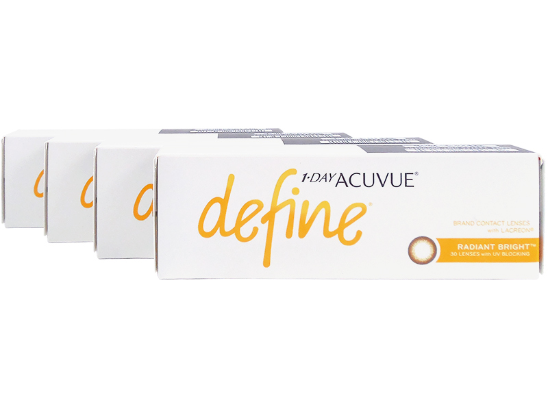 1 Day Acuvue Define Radiant Bright with LACREON 4-Box Pack (60 Pairs)