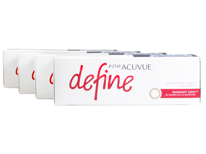 1 Day Acuvue Define Moist Radiant Chic with LACREON 4-Box Pack (60 Pairs)