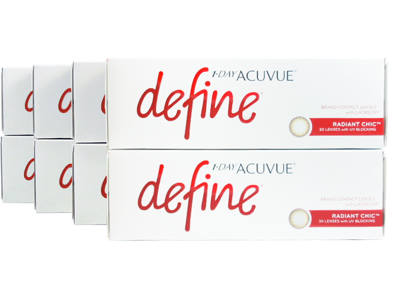 1 Day Acuvue Define Moist Radiant Chic with LACREON 8-Box Pack (120 Pairs)